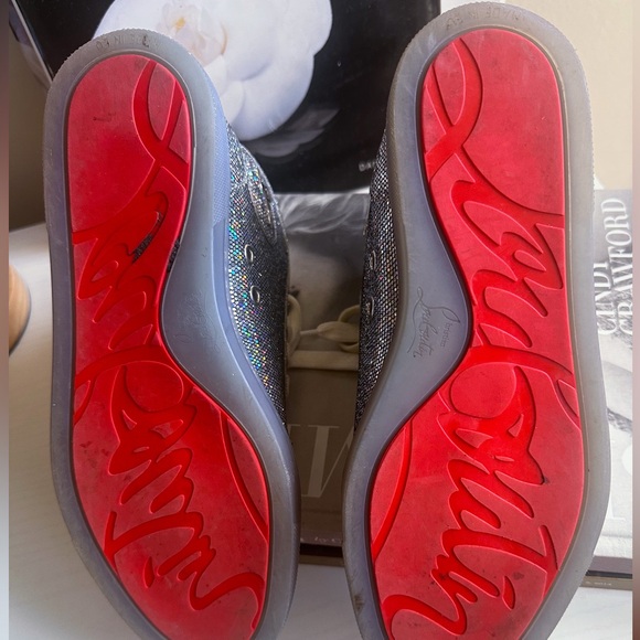 Women’s Christian Louboutin Glitter Sneaker. Only Worn Twice . Size 38 1/2 - Picture 5 of 10